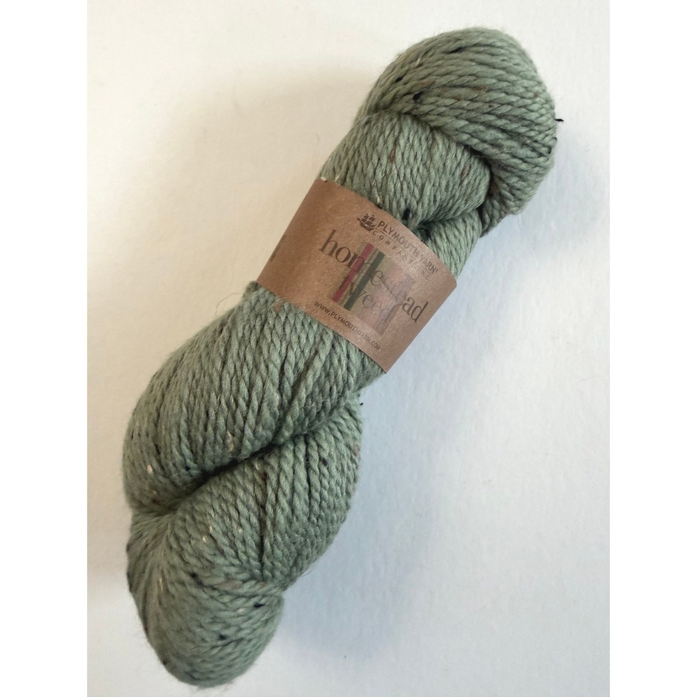 New Plymouth Yarn Homestead Tweed 100g Pale Moss Green Aran Wool Knit Crochet